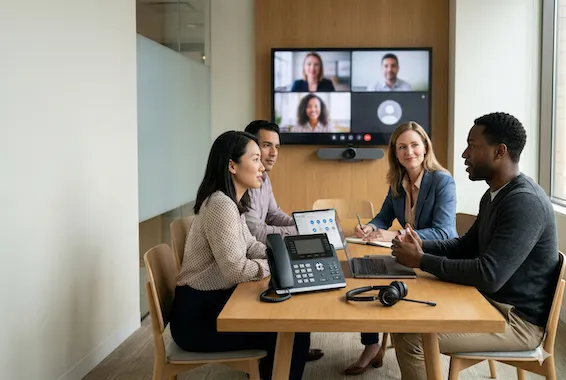 Espace de travail collaboratif avec outils de communication unifiée