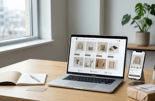 Mockup boutique e-commerce professionnelle